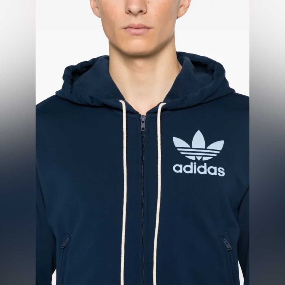 Adidas x Wales Bonner Unisex Track Jacket Collegiate Navy Full Zip Fleece Large - Picture 3 of 11
